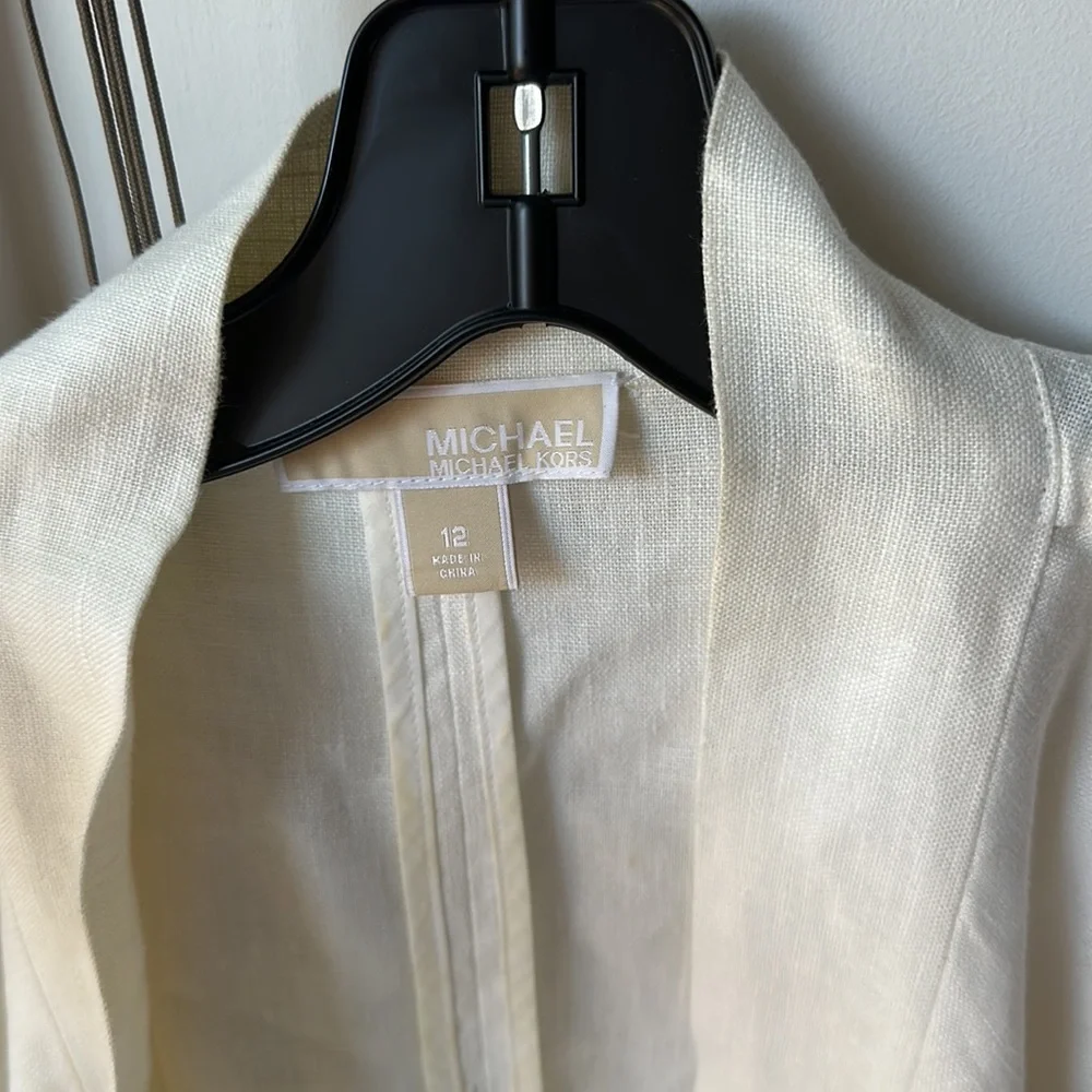 Micheal Kors White Cream Linen Blazer - Picture 3 of 3